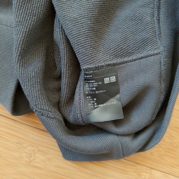 Uniqlo JW Anderson Boxy Sweatshirt Dark Gray Cotton Logo Crew Neck size S M - Picture 6 of 7